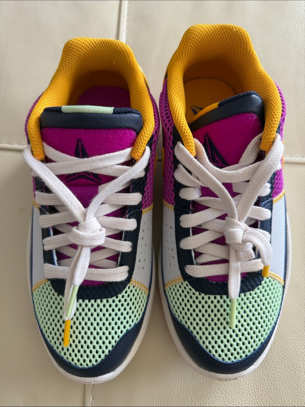 Nike Kids Multicolor Mesh Sneakers - Purple, Yellow & Mint